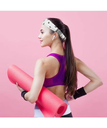 8-Piece Boho Bandana Headbands Set | Paisley Print | Stretchy Yoga Headwraps for Women and Girls - Buy Online on GoSupps.com