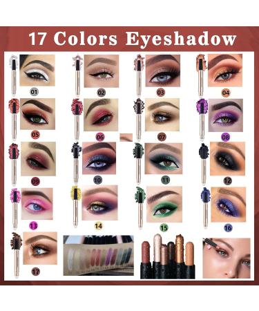 Rose Red Cream Eyeshadow Stick - Waterproof & Long-Lasting | Hypoallergenic Eye Makeup Pencil for Multi-Dimensional Eyes | Dark Matte & Glitter Shimmer (06) - Buy Online on GoSupps.com