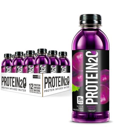 Protein2o 15g Whey Protein Isolate Infused Water, Ready To Drink, Sugar Free, Gluten Free, Lactose Free, Harvest Grape, 16.9 oz Bottle (Pack of 12) Grape 16.9 Fl Oz (Pack of 12)