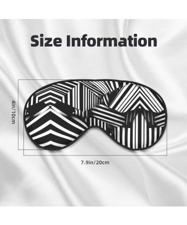 Black and White Geometric Lines Eye Mask | Soft Adjustable Sleeping Mask for Men & Women - Nighttime Comfort - Buy Online on GoSupps.com