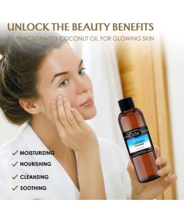 100% Pure Fractionated Coconut Oil Liquid 200 ml - Hair Treatment for Skin and Hair - Buy Online on GoSupps.com