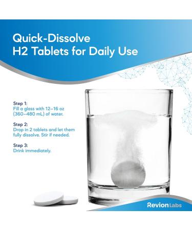 RevionLabs Hydrogen Water Tablets for Drinking - H2 Molecular Hydrogenated Magnesium Electrolytes Instant Drink Tabs - Liver & Brain Health Healthy Aging Antioxidant Immunity & Cognitive Support 120 Count (Pack of 1) - Buy Online on GoSupps.com