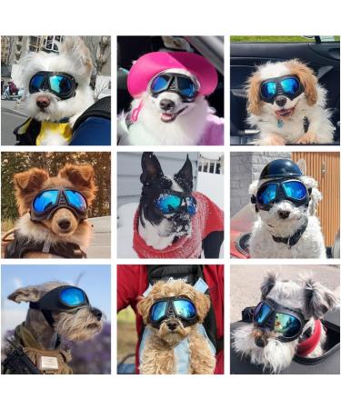 NAMSAN Dog Goggles Eye Protection Dog Sunglasses Anti-UV Goggles Windproof Puppy Goggles with Adjustable Flexible Straps for Small/Medium Dogs (Blue) - Buy Online on GoSupps.com
