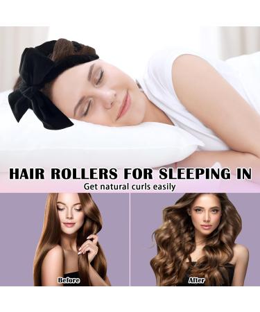 Heatless Hair Curlers for Long Hair - Overnight Soft Velvet Curling Band | Non-Slip Sleep Tie & Headband Curls (Black) - Buy Online on GoSupps.com