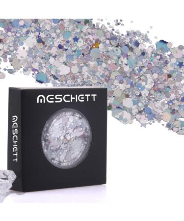 Holographic body glitter holographic cosmetic facial glitter festival cosmetic glitter sequins for face body hair eyeshadow lip nails art diy tinker silver glitter
