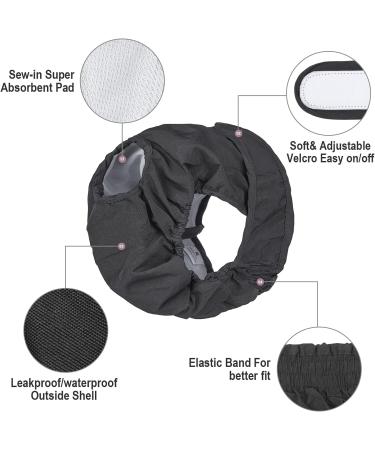 Petmia Washable Diapers for Dogs | Hygiene Underpants for Dogs in Heat | 5 Sizes XS to XL | 3-Pack Beige Black Purple - Buy Online on GoSupps.com