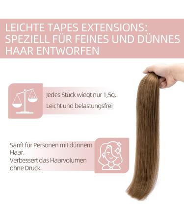 Silk-Co Tape in Extensions | 20stk Real Remy Hair | Light Brown 35cm Skin Weft | Best Quality Tape Extensions - Buy Online on GoSupps.com