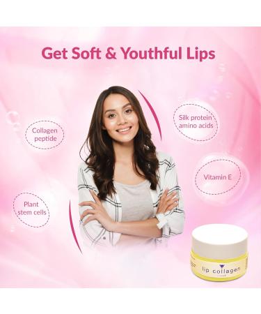 Shop Lip Collagen Peptides Complex & Overnight Lip Mask - Plump Hydrate & Nourish Your Lips | 20g with Vitamin E Coconut & Beeswax - Buy Online on GoSupps.com