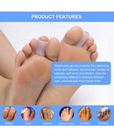 DYKOOK Gel Toe Sleeve - 10 Pcs Silicone Tubes for Blister, Callus, Corn, and Toe Rubbing Treatment - Toe Protector for Men and Women - Buy Online on GoSupps.com