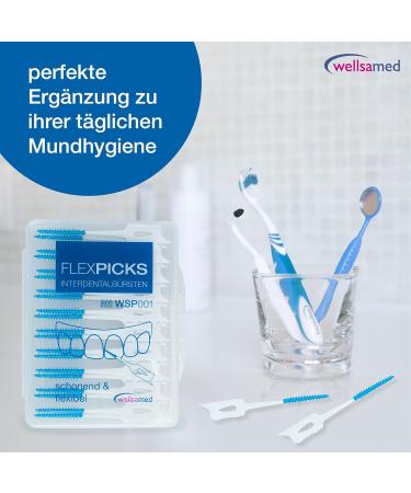 Wellsamed FlexPicks - 20 Interdental Brushes with Flexible Rubber Bristles for Effective Teeth Cleaning | International Shipping - Buy Online on GoSupps.com
