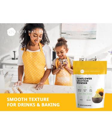 Kate Naturals Sunflower Lecithin Powder (12oz) - Gluten-Free & Non-GMO for Baking, Cooking, and Gummies | 100% Natural Substitute for Lecithin Powder | Ideal for Liposomal Vitamin C & Lactation Supplements - Buy Online on GoSupps.com