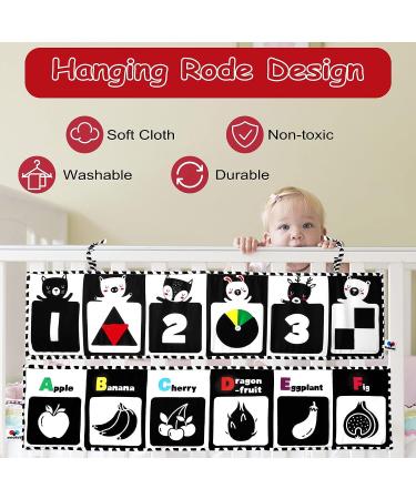 Yohome Black and White High Contrast Sensory Baby Toy Soft Book | Educational Infant Tummy Time & Crib Toy | Double Sided Folding Cloth Book for 0-3 Years - Buy Online on GoSupps.com