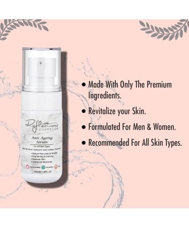Hyaluronic Acid Serum for Face - Anti-Aging Serum with Collagen & Green Tea - Reflectionzz Cosmetics 1oz - Soothing & Hydrating for Men & Women - Buy Online on GoSupps.com