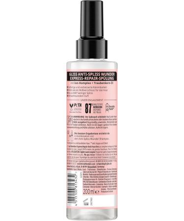 Gliss Anti-Split Ends Conditioner (200 ml) - Repairs damaged hair fibers - For long-lasting sealing of split ends - Heat protection up to 230 C - Buy Online on GoSupps.com