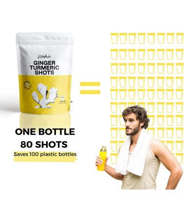 Ginger Shots with Turmeric - 80 Shots with Curcumin, Cayenne Pepper, and Vitamin C - Sugar-Free Ginger Powder Drink - Buy Online on GoSupps.com