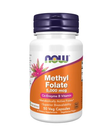 Now Foods Methyl Folate 5000 mcg 50 Veg Capsules
