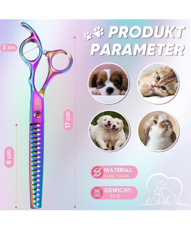 DRGSKL Chunker Scissors for Dogs - Professional Thin Blender Scissors for Medium & Large Pets - Japanese Stainless Steel 440C - Rainbow Finish - Buy Online on GoSupps.com