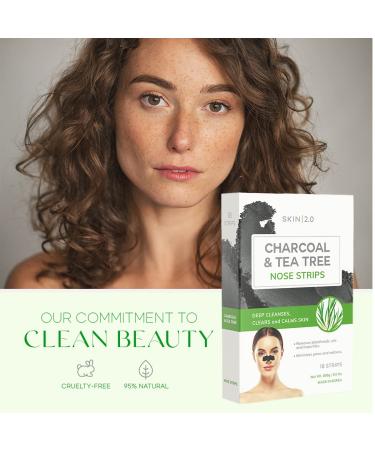 Tea Tree & Charcoal Nose Strips - Unclog Pores Remove Blackheads Cruelty-Free Korean Skin Care - 18 Strips for All Skin Types - Buy Online on GoSupps.com