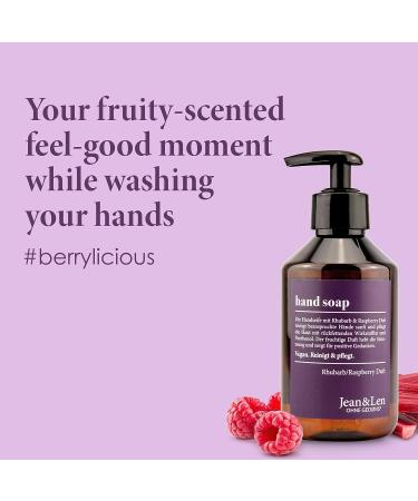 Jean&Len Moisturizing Liquid Hand Soap - Rhubarb Raspberry Scent - Silicone & Paraben Free - Vegan - 8.4 Fl Oz - Buy Online on GoSupps.com