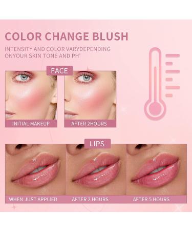 Magic Color Changing Blush & Lip Balm Duo | Multi-Use Cream Blush Gel & Transparent Lip Gloss | Long-Lasting & Moisturizing | Clear Shade - Buy Online on GoSupps.com