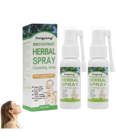 Fengyang 2PCs herbal-lung cleaning spray Herbal Lung and Breath Spray powerful lung support lung-detox-herb cleaning spray Herbal Lung Cleansing Spray