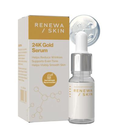 Renewa Skin 24K Gold Niacinamide Serum for Face Hydrating & Brightening Facial Serum with Ginseng Extract Helps Smooth Texture Refine Pores & Balance Skin Tone Lightweight Fragrance-Free 30mL