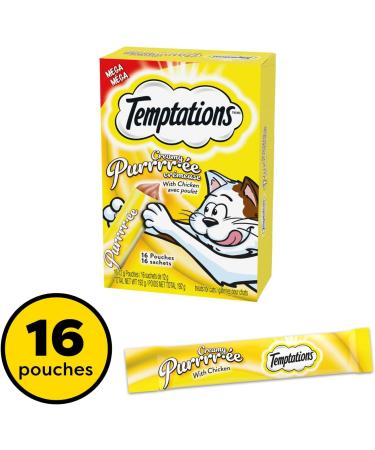 Temptations Creamy Puree Adult Lickable Cat Treats Chicken Multi Pack 16 pouches 192g Chicken Multi Pack 192 g (Pack of 1) - Buy Online on GoSupps.com