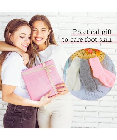 3Pairs Aloe Socks Moisturizing Spa Socks Sleeping Fuzzy Socks for Dry Feet Overnight Non Slip Coral Fleece Lotion Socks Women Spa Pedicure Foot Care Socks for Repairing Dry Feet (Pink&Grey&White) - Buy Online on GoSupps.com
