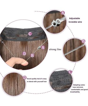 Hair Extensions Clip in Long Wavy Synthetic Hair Extension Invisible Wire No Clips In Hair Extensions Secret Fish Line One Piece Extensions Hairpieces Hair Hair Pieces(SQ88-12H613 16inches) 16inches SQ88-12H613 - Buy Online on GoSupps.com