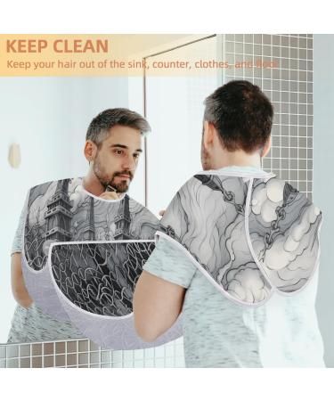 Cityscape Beard Bib Apron - Men's Beard Hair Catcher with Suction Cups | Perfect Gifts for Dad on Father's Day & Anniversaries - Buy Online on GoSupps.com