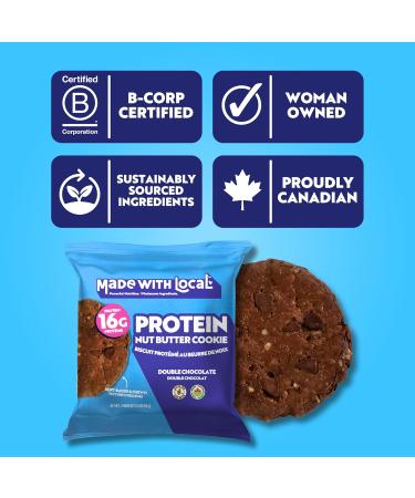 Made with Local Protein Nut Butter Cookies Double Chocolate 12-Pack Plant-Based Protein Gluten-Free Organic 16g Protein High-Fiber Snack for Active Lifestyles - Buy Online on GoSupps.com