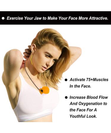 Jaw Exerciser Face and Neck Exerciser Double Chin Reducer Eliminator for Jaw Exercise Ball to Face Lift Chisel Chin Slimming & Neck Muscle Helps Reduce Stress and Cravings Yellow_50LBS - Buy Online on GoSupps.com