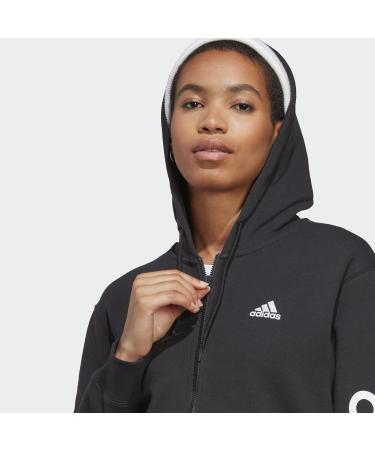 Buy adidas Women's W Lin Ft Fz Hd Hooded Track Top - XL Black/White | International Shipping Available - Buy Online on GoSupps.com