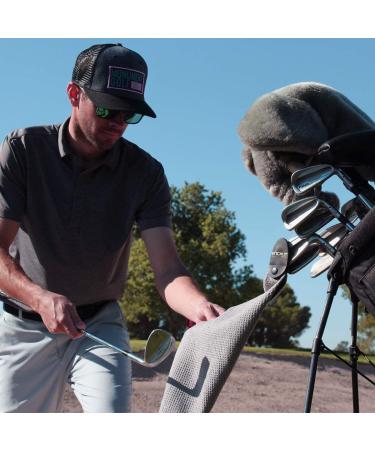 STICKIT Magnetic Golf Towel Gray - Premium Microfiber with Deep Waffle Pockets | Industrial Strength Magnet | Pack of 1 - Buy Online on GoSupps.com
