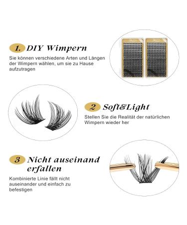 Cluster Eyelashes - 480 PCs DIY Individual Extensions | Fluffy D-Curl Mix 10-18mm | Soft & Light for Home Use - Buy Online on GoSupps.com
