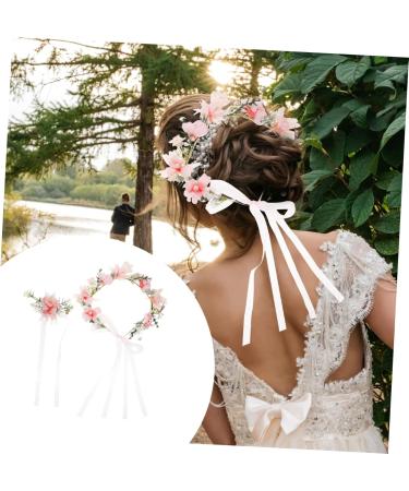 FRCOLOR 2 Sets Bridal Wreath Floral Headpiece Hair Bands for Womens Hair Bride Hair Clasp Flower Girl Headpieces for Wedding Adjustable Headband Flower Wreath Floral Wreath Headband Fabric - Buy Online on GoSupps.com