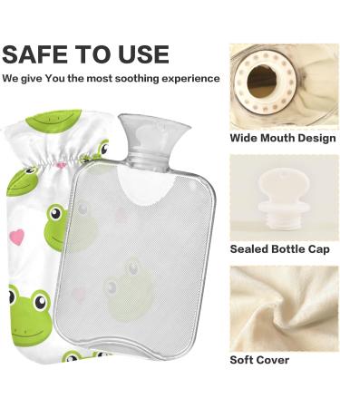 Hot Water Bottles with Cute Frog Cover | 2L Pain Relief & Hand Warmers | International Shipping - Buy Online on GoSupps.com