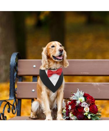 Stylish Smoking Dog Bandana - Adjustable Formal Pet Accessory for Weddings Birthdays Halloween & Christmas (Large Size Rotschwarz & Redschwarz) - Buy Online on GoSupps.com