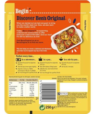 Ben's Original Golden Vegetable Microwave Rice 250g - Single Pack - Buy Online on GoSupps.com