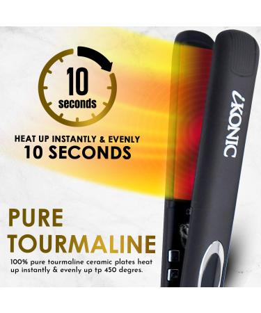 iKonic Supernova Tourmaline Flat Iron - Infrared Hair Straightener with 1 Inch Curved Plates for Maximum Smoothness & Shine | International Shipping Available - Buy Online on GoSupps.com