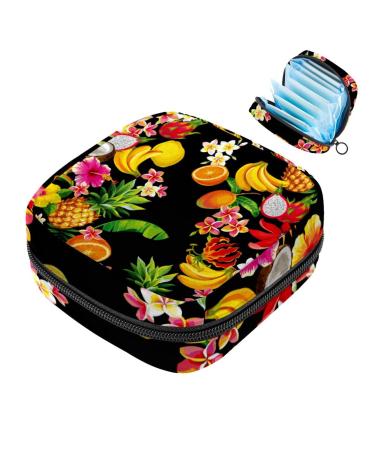 Women's binding storage bags with flamingo flower pattern large menstrual cup pocket with zipper periodic inserts bags panty lips tampons for girls and women multicolored 06