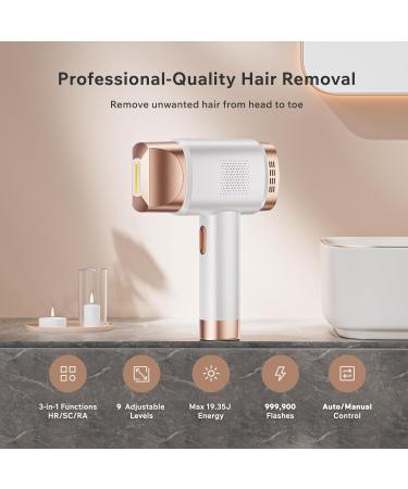 AMINZER 2023 IPL Hair Removal Device 3-in-1 Functions | 9 Energy Levels | Painless Laser Hair Removal with LCD Touch Screen - A-white - Buy Online on GoSupps.com
