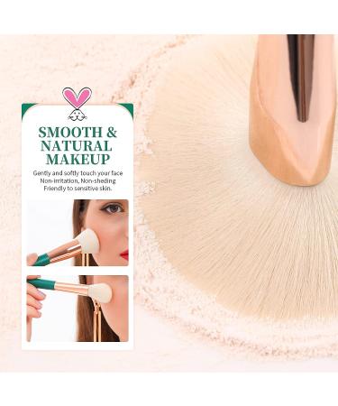 Ducare Professional 20Pcs Green Makeup Brush Set with Silicone Face Mask Brush - Kabuki Foundation Blending Powder Blush Concealers Eyeshadows - Buy Online on GoSupps.com