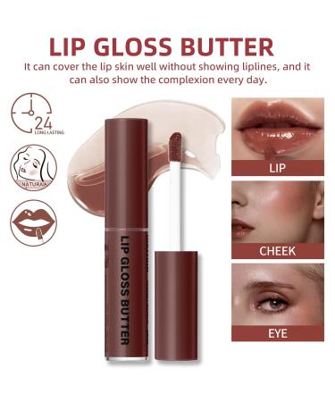 Shop Hydrating Lip Butter Gloss - 3 Colors Nourishing Tinted Lip Care Non-Sticky Long Lasting Plumper Oil | International Shipping Available - Buy Online on GoSupps.com