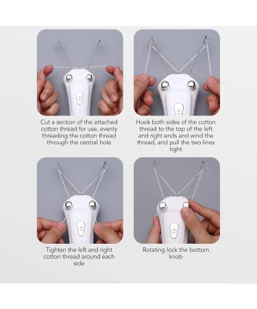 Facial Threading Hair Removal USB Charging Electric Cordless Threader Machine with LED Light Handheld Ladies Face Cotton Epilator for Chin Lip Arm Women Men - Buy Online on GoSupps.com