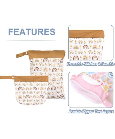 Buy Maeau Wetbag Set - 2 Reusable Fabric Diaper Bags (20x28cm & 30x40cm) - Waterproof Organizer for Baby Gym & Kindergarten - 24 Stylish Patterns - Buy Online on GoSupps.com