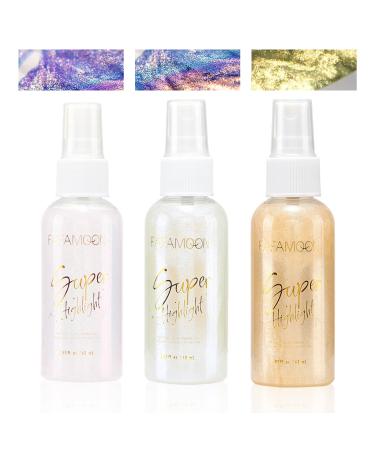Glitter Spray 3PCS Body Glitter Spray Glitter Hair Spray Quicking Drying and Long Lasting Glitter Spray for Face Hair Body Shimmer Sparkle Powder Makeup Spray for Prom Festival Rave & Party #5*3pcs