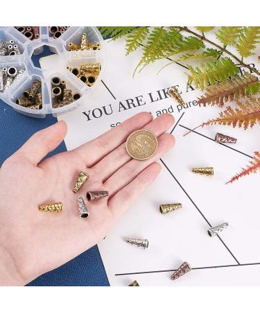 PandaHall 80pcs 18x18mm Earring Cones for Jewelry Making - Tibetan Metal Spacer Beads Caps for DIY Crafts - 4 Colors - Buy Online on GoSupps.com