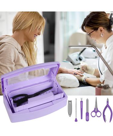 Gusnilo Nail Tool Sterilizer Box - Purple Disinfectant Jar for Nail & Hair Salons - Buy Online on GoSupps.com