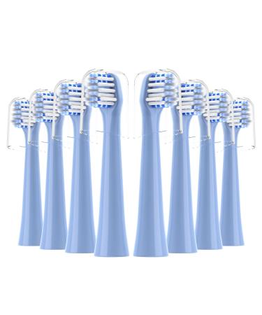 Replacement Toothbrush Heads 8 Pack for Colgate Hum Connected Smart Battery Electric Toothbrush Head Blue Blue 8 Count (Pack of 1)